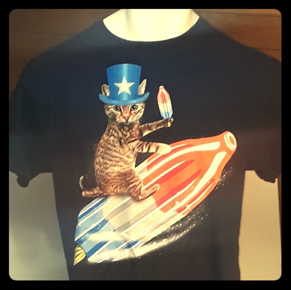 Cat on a pop sickle t-shirt